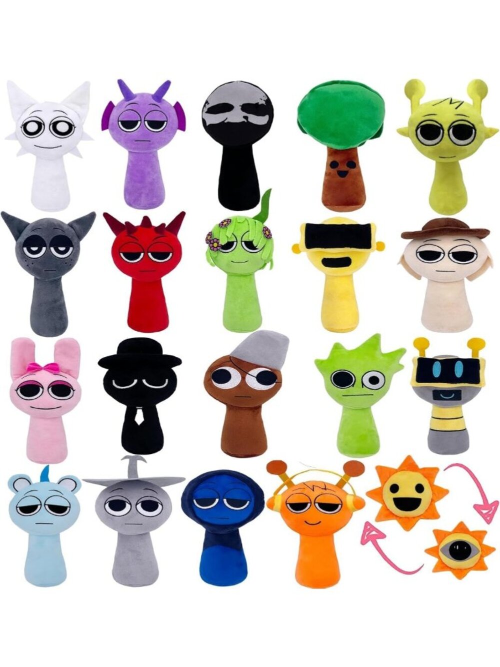 Horror Game Plushies Set - Soft Stuffed Animal Dolls for Kids & Adults, 20PCS